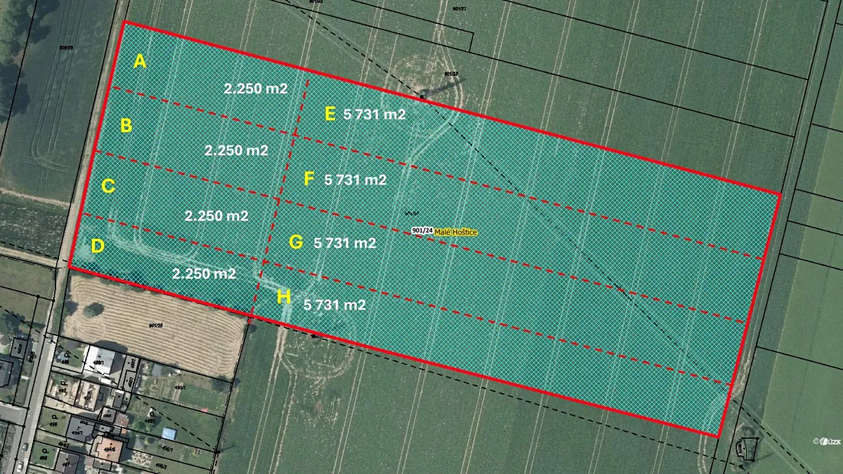 Prodej pozemku 2250 m²